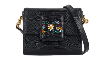 Embellished Lizard-Effect Millennials Bag, front view